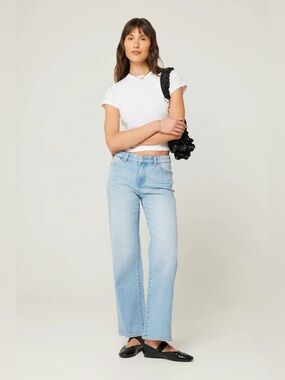 ROLLA'S Heidi Low Rise Relaxed Straight Jeans in Sunshine Light Wash AU8/US26